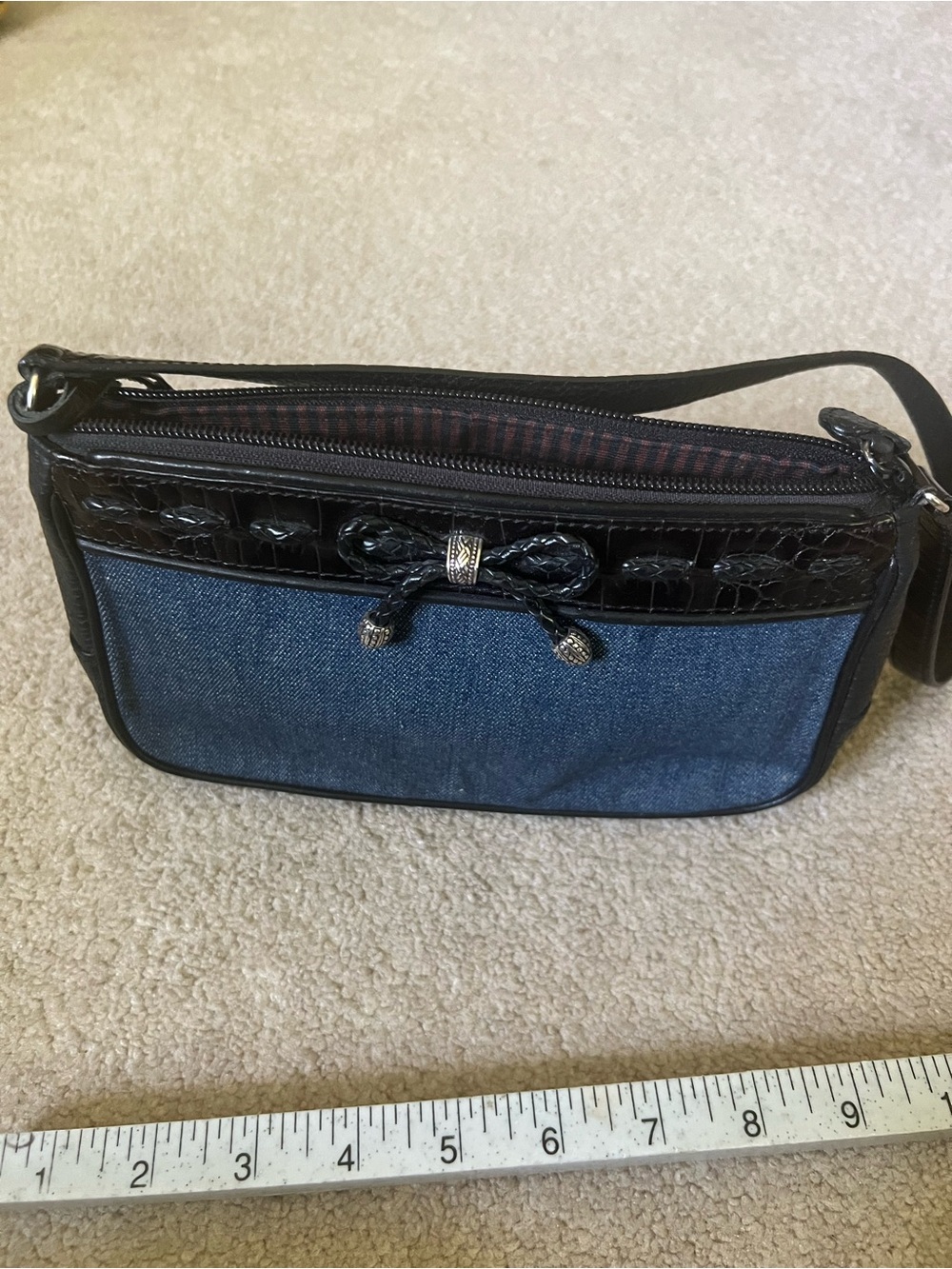 Brighton Blue Denim and Black Trim Mini Bag